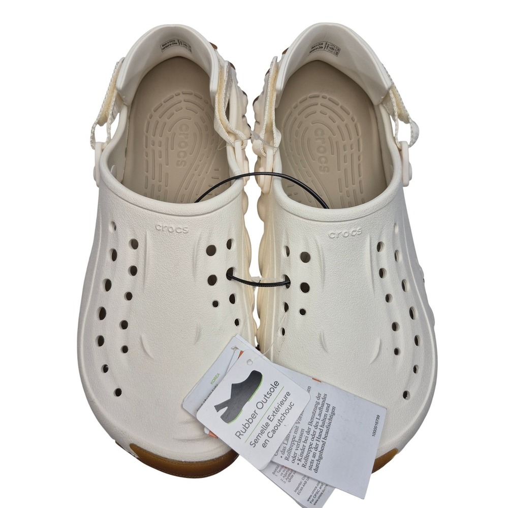 Crocs Echo Gum Ro Clogs Chalk White Women's Size 12 Shoes Rubber Outsole